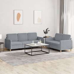 Functional 2-Piece Light Grey Sofa Set for Every Home
