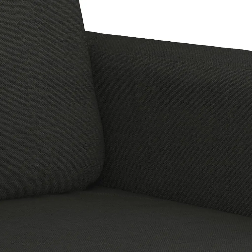Black Fabric 2 Piece Couch Set for Living Rooms
