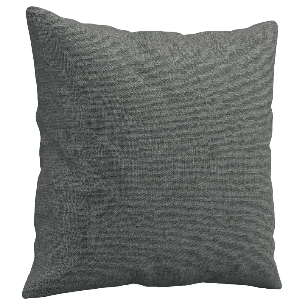 Grey Fabric Sofa Set 3 Piece with Footstool and Throw Pillows for Living Room Comfort