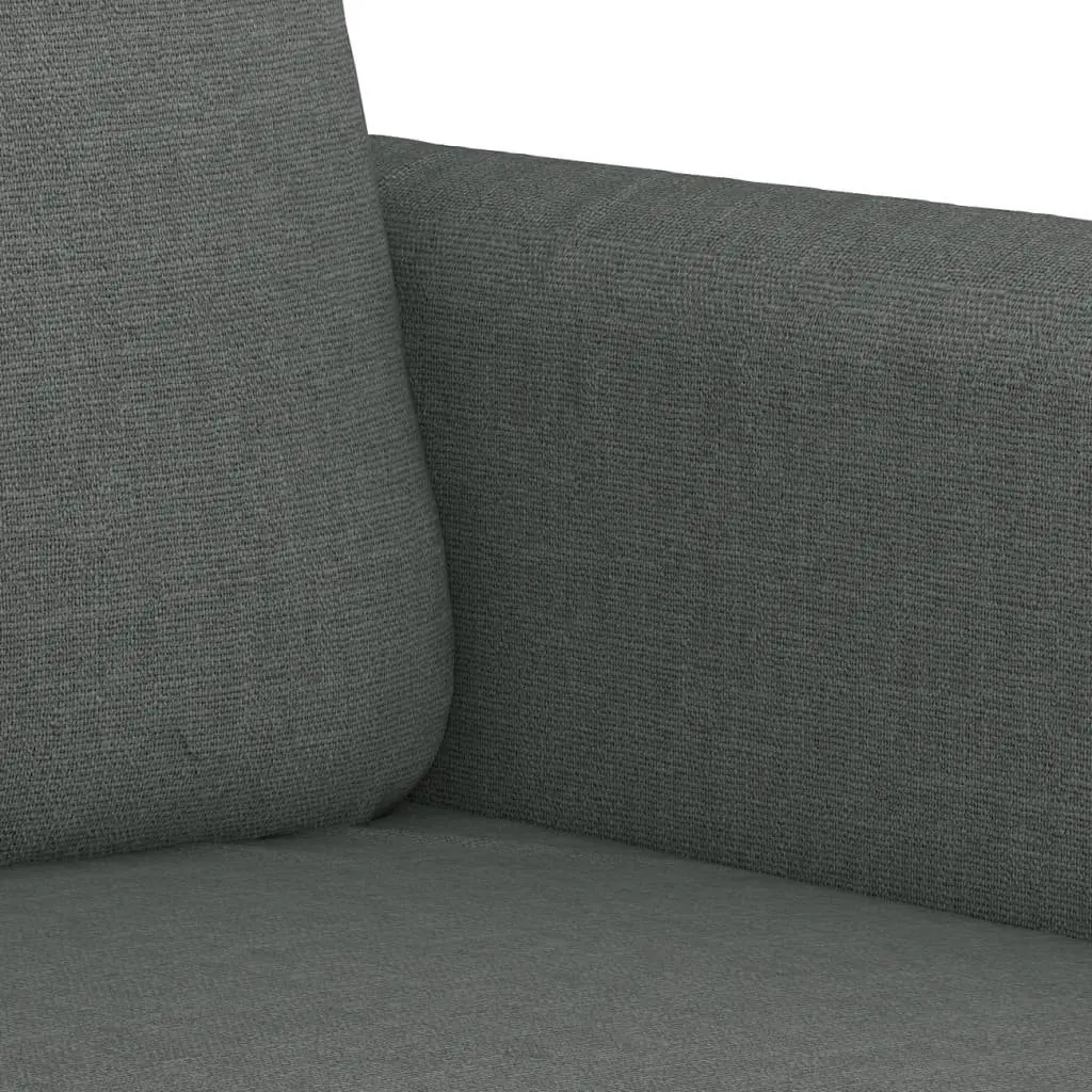 Grey Fabric Sofa Set 3 Piece with Footstool and Throw Pillows for Living Room Comfort