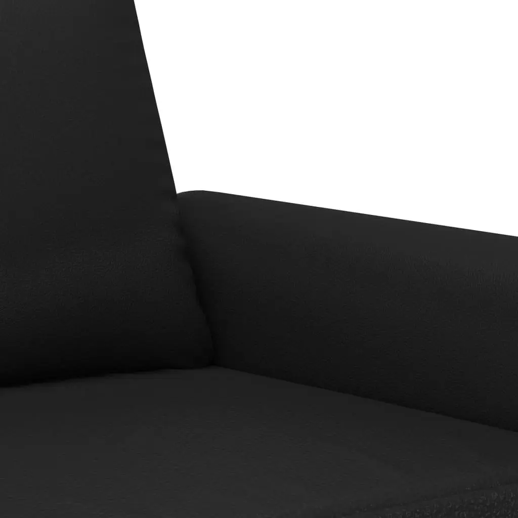 2 Piece Sofa Set Faux Leather Cushioned Black