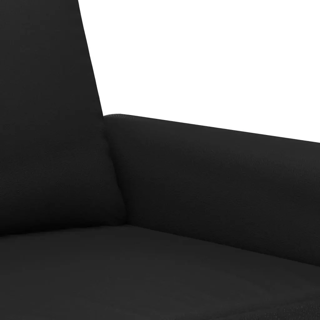 3 Piece Sofa Set Faux Leather Black Living Room