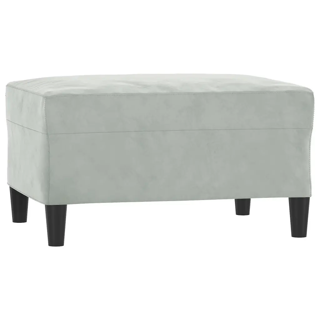 Sofa Set Velvet 4 Piece Light Grey Compact Living Room Furniture