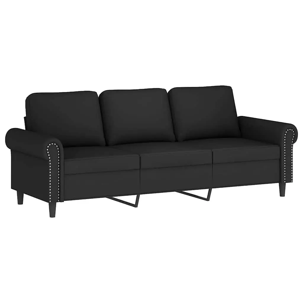 4 Piece Living Room Sectional Sofa Set Black Velvet Upholstery Plywood and Metal Frame