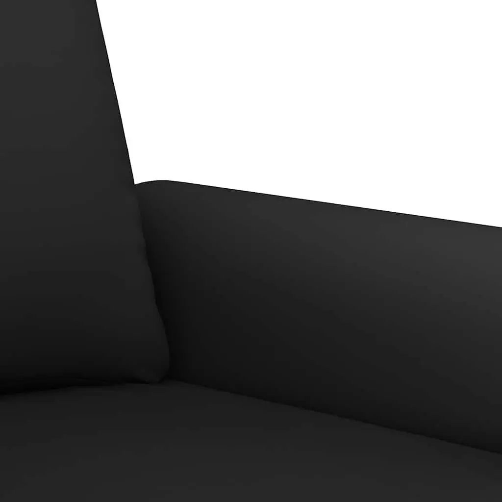 4 Piece Living Room Sectional Sofa Set Black Velvet Upholstery Plywood and Metal Frame