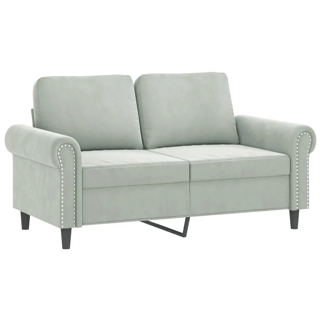 3 Piece Sofa Set Velvet Grey Couch