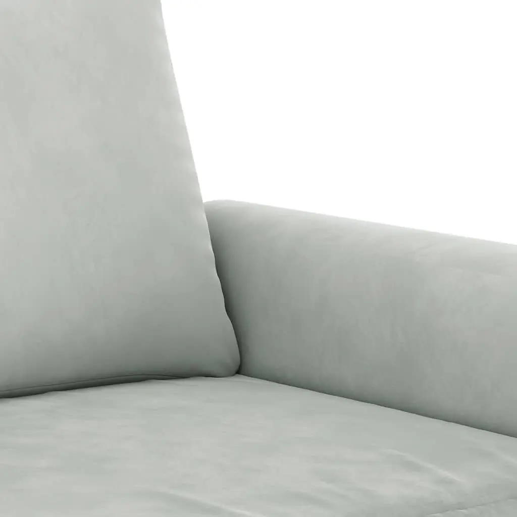 3 Piece Sofa Set Velvet Grey Couch