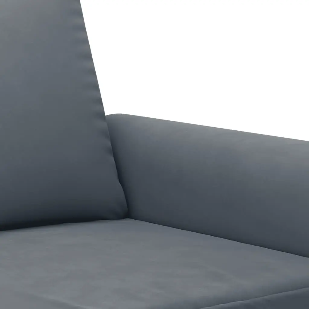 2 Piece Sofa Set Grey Velvet Cushions Comfortable Living Room Seating Furniture