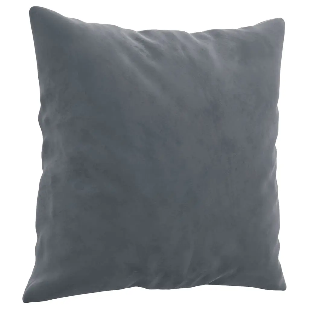 2 Piece Sofa Set with Throw Pillows Grey Velvet Living Room Furniture Couch