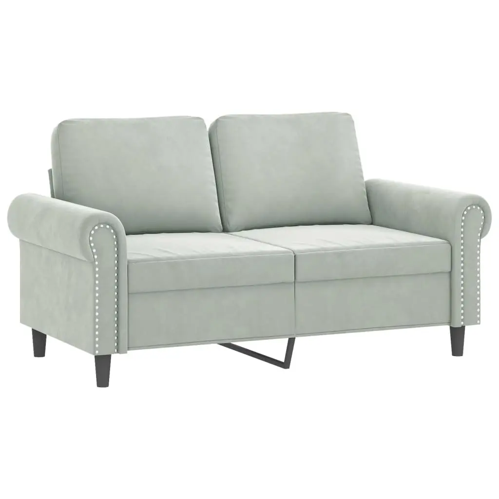 2 Piece Sofa Set Velvet Grey Couch
