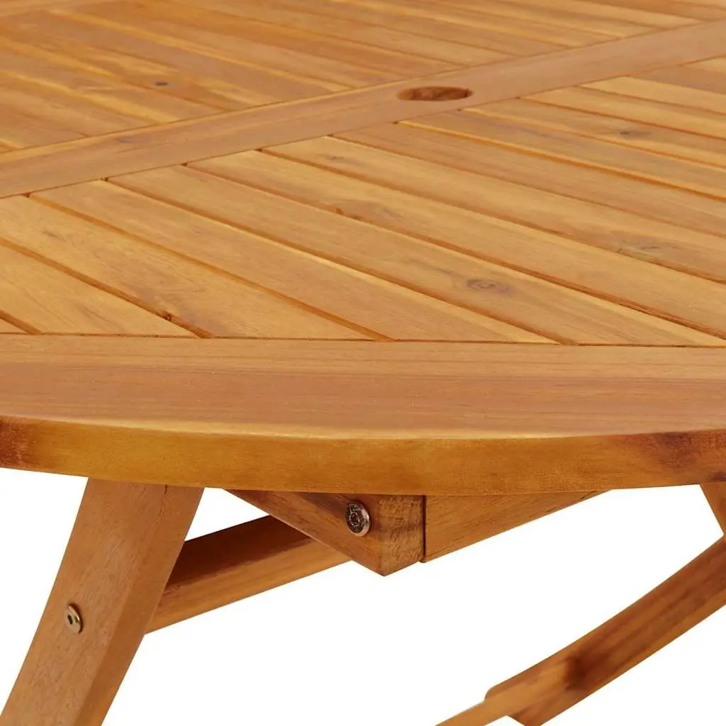 5 Piece Garden Dining Set Solid Acacia Wood Outdoor Furniture Brown