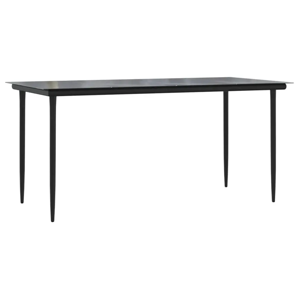Outdoor Dining Set Grey Poly Rattan Table and Bench with Cushions 2 Piece