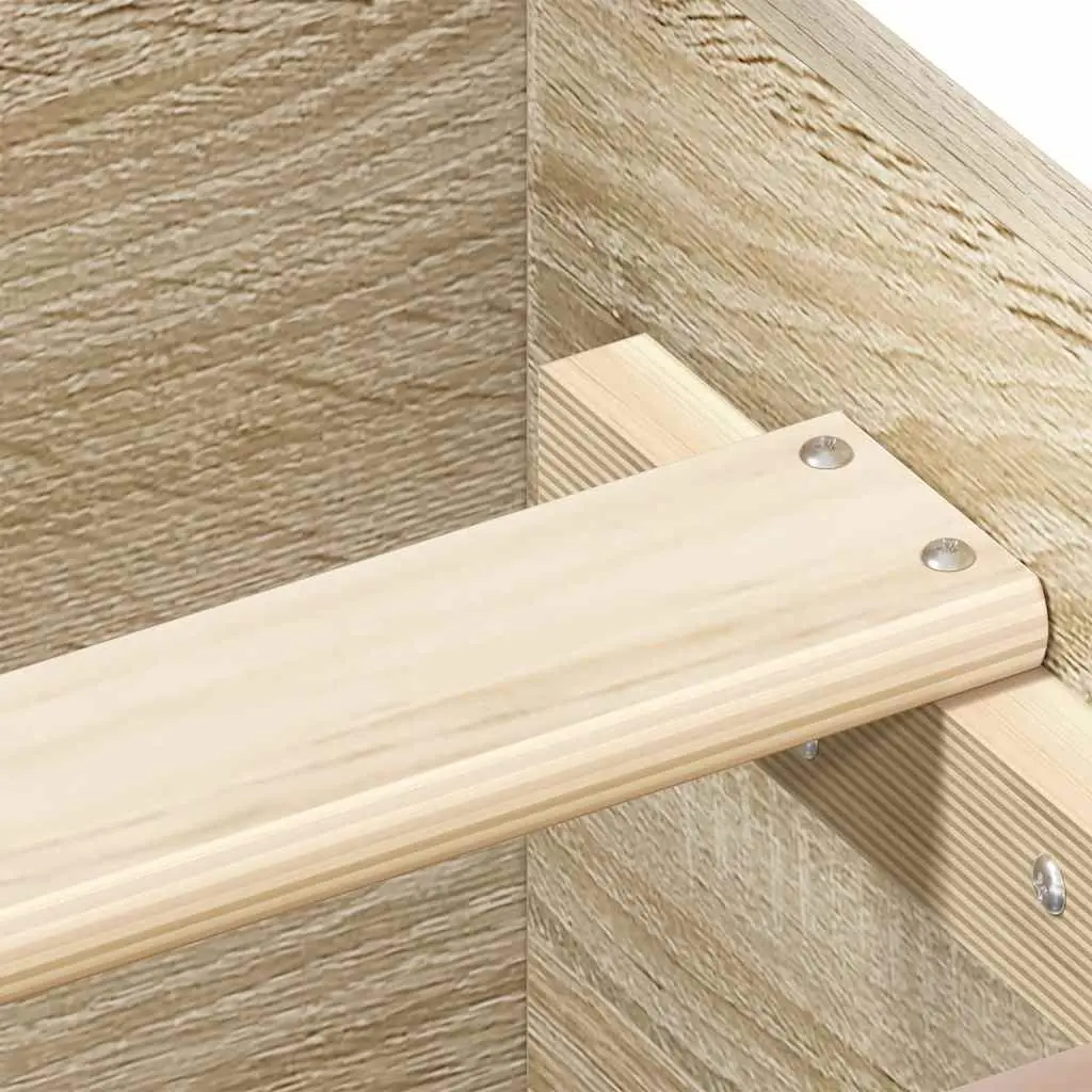 Bed Frame Engineered Wood 135x190 cm Brown with Headboard and Footboard Plywood Slats