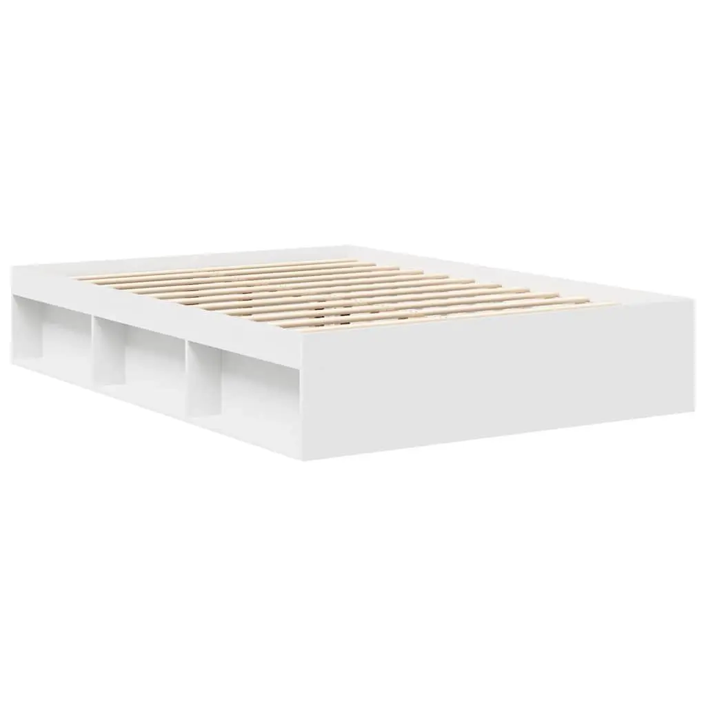 Bed Frame Engineered Wood 150x200 cm White Modern Bedroom Furniture