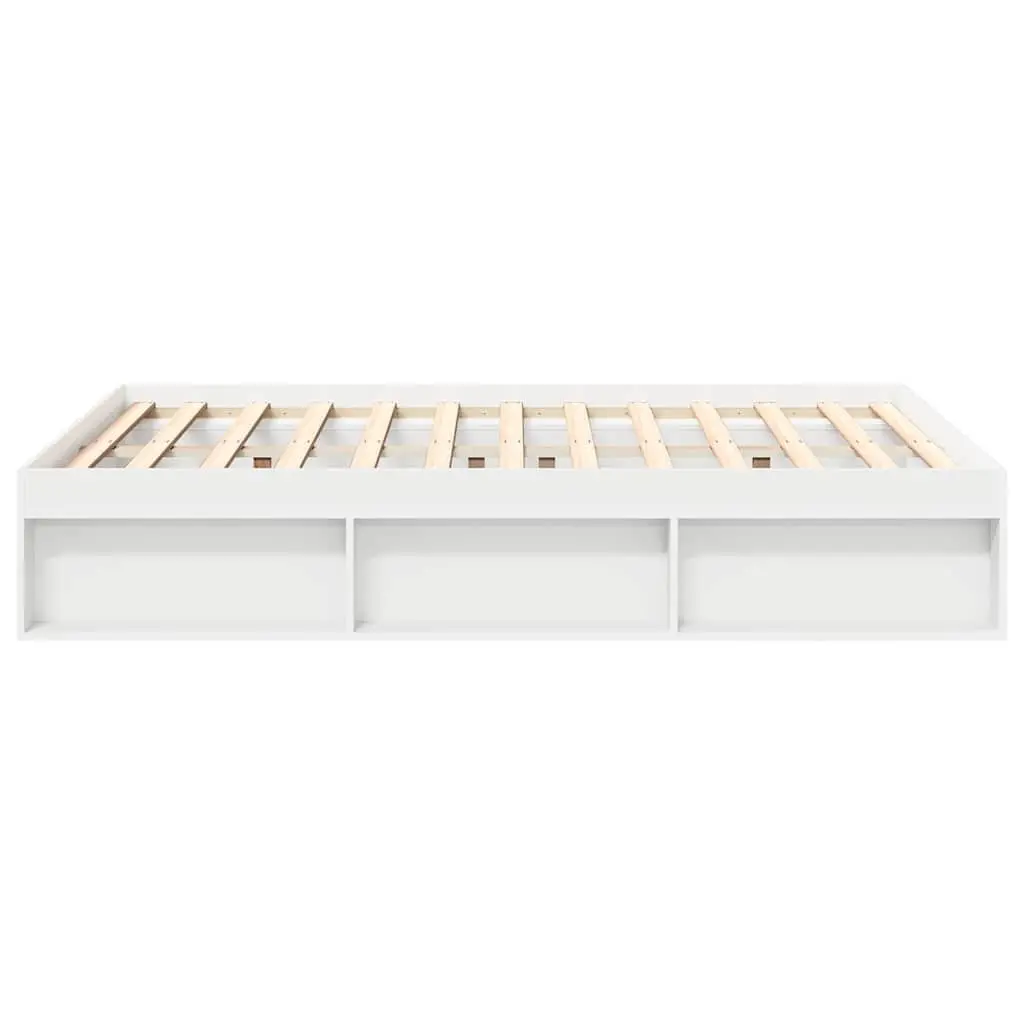 Bed Frame Engineered Wood 150x200 cm White Modern Bedroom Furniture