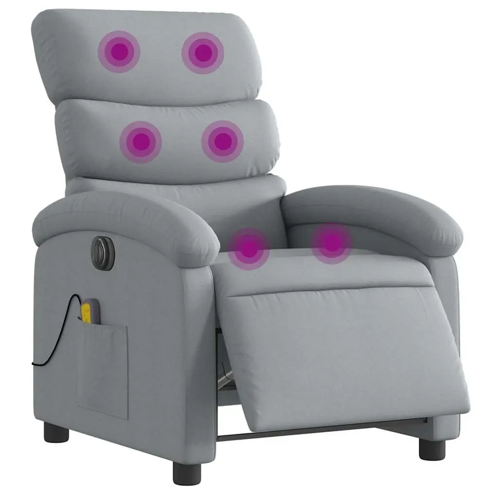 Grey Fabric Electric Massage Recliner Chair