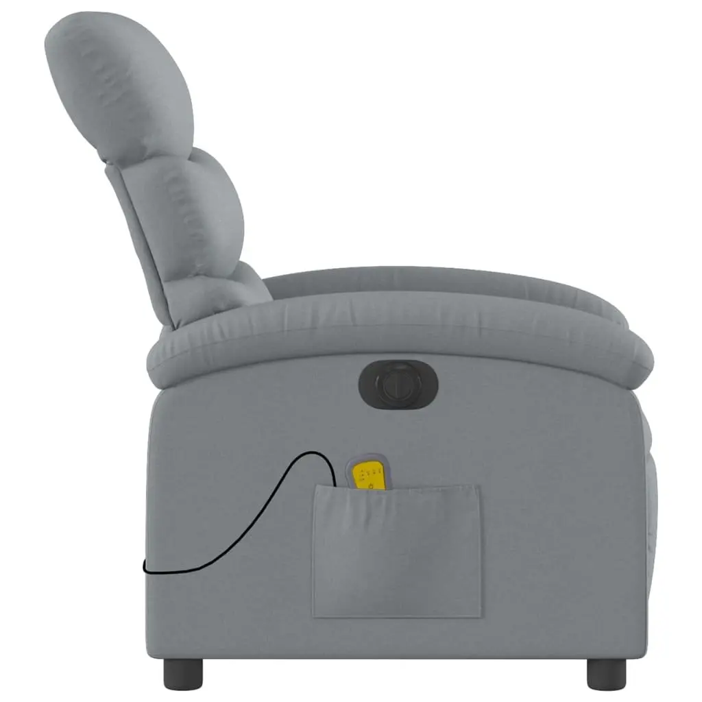 Grey Fabric Electric Massage Recliner Chair