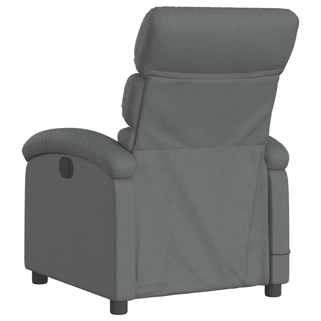 Massage Recliner Chair Electric Adjustable Grey Fabric with Footrest Motorised Recline