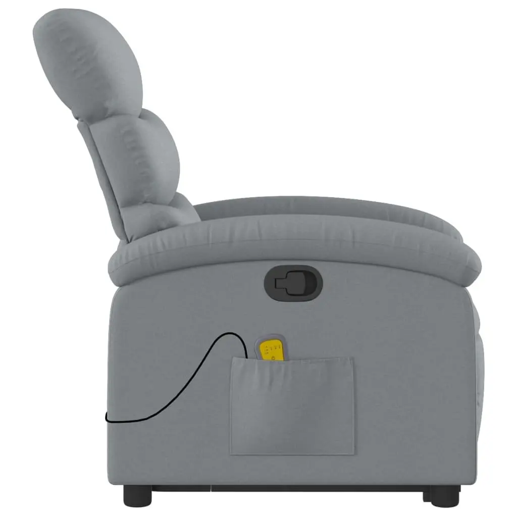 Massage Recliner Chair Electric Power Lift Manual Recline Fabric Grey