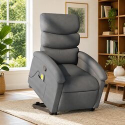 Comfortable Grey Power Lift Massage Recliner Chair