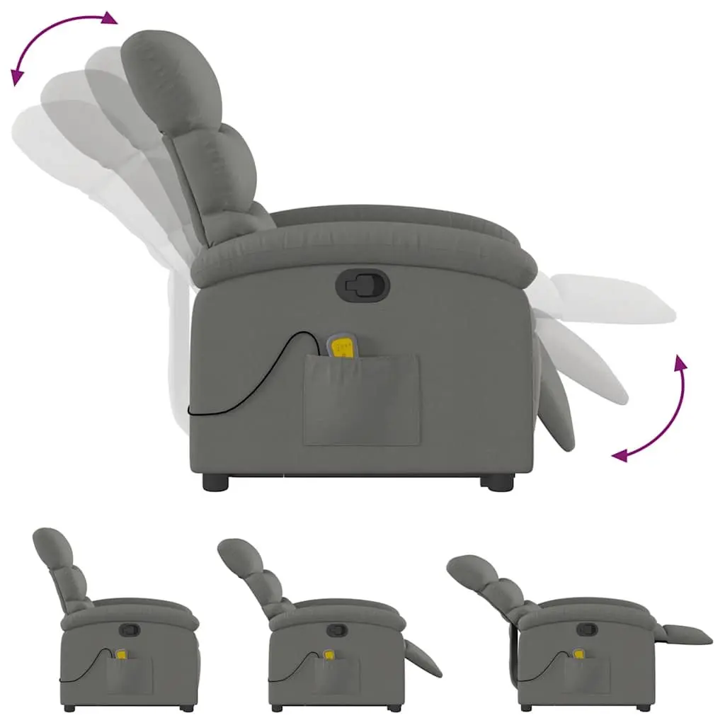 Grey Power Lift Massage Recliner Chair