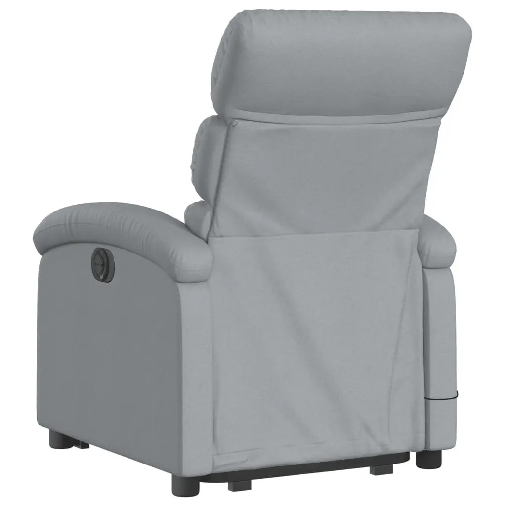 Electric Massage Chair Power Lift Recliner Light Grey Fabric