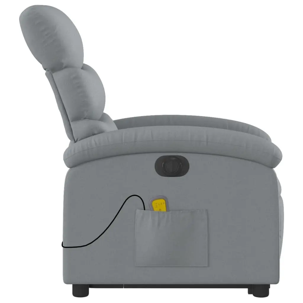 Electric Massage Chair Power Lift Recliner Light Grey Fabric