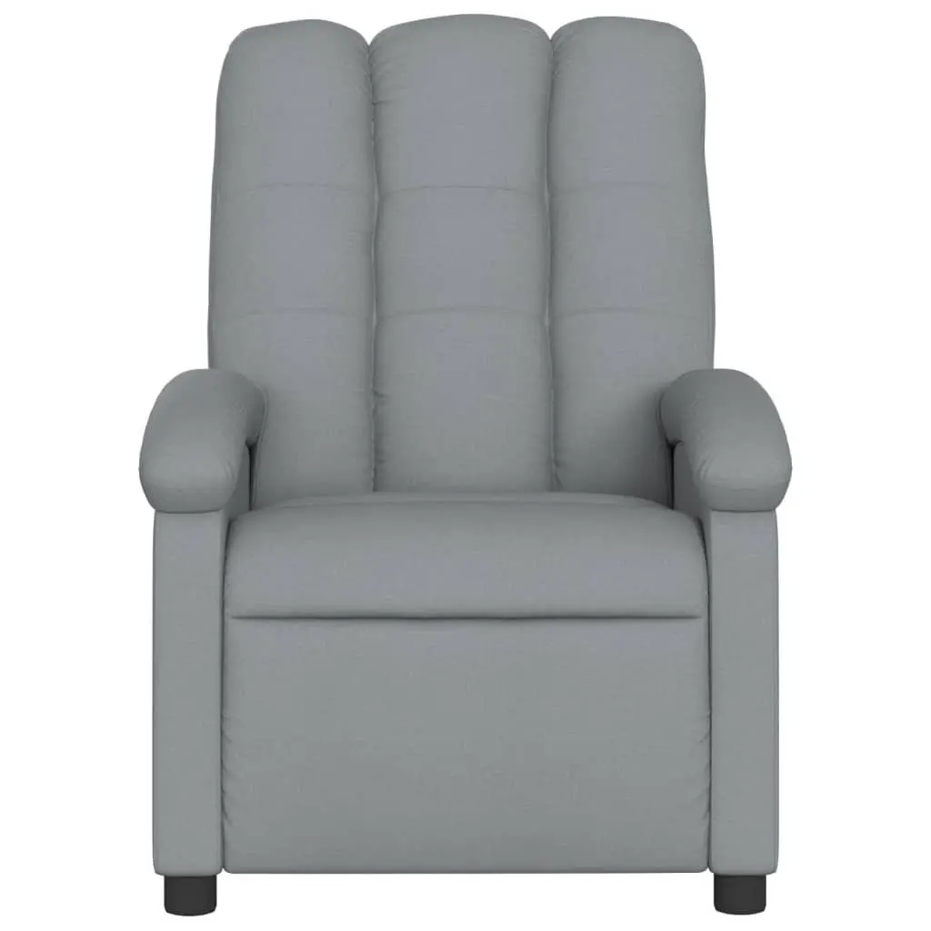 Massage Recliner Chair Grey Fabric Manual Recline Vibration Armchair Lounge