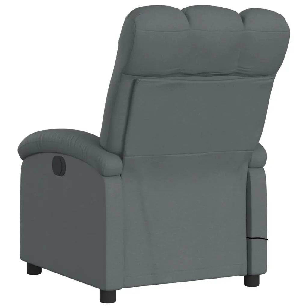 Massage Recliner Chair Grey Fabric Manual Reclining Armchair with 6 Vibration