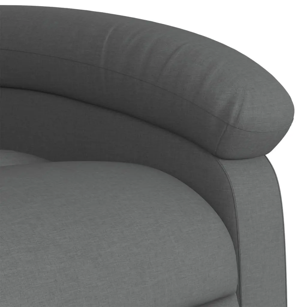Massage Recliner Chair Grey Fabric Manual Reclining Armchair with 6 Vibration
