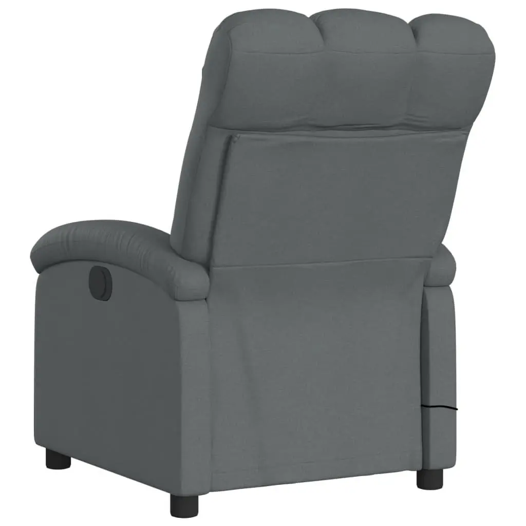 Electric Recliner Chair Adjustable Grey Fabric Massage Lounger with Footrest and Motorized Function 135 Degrees