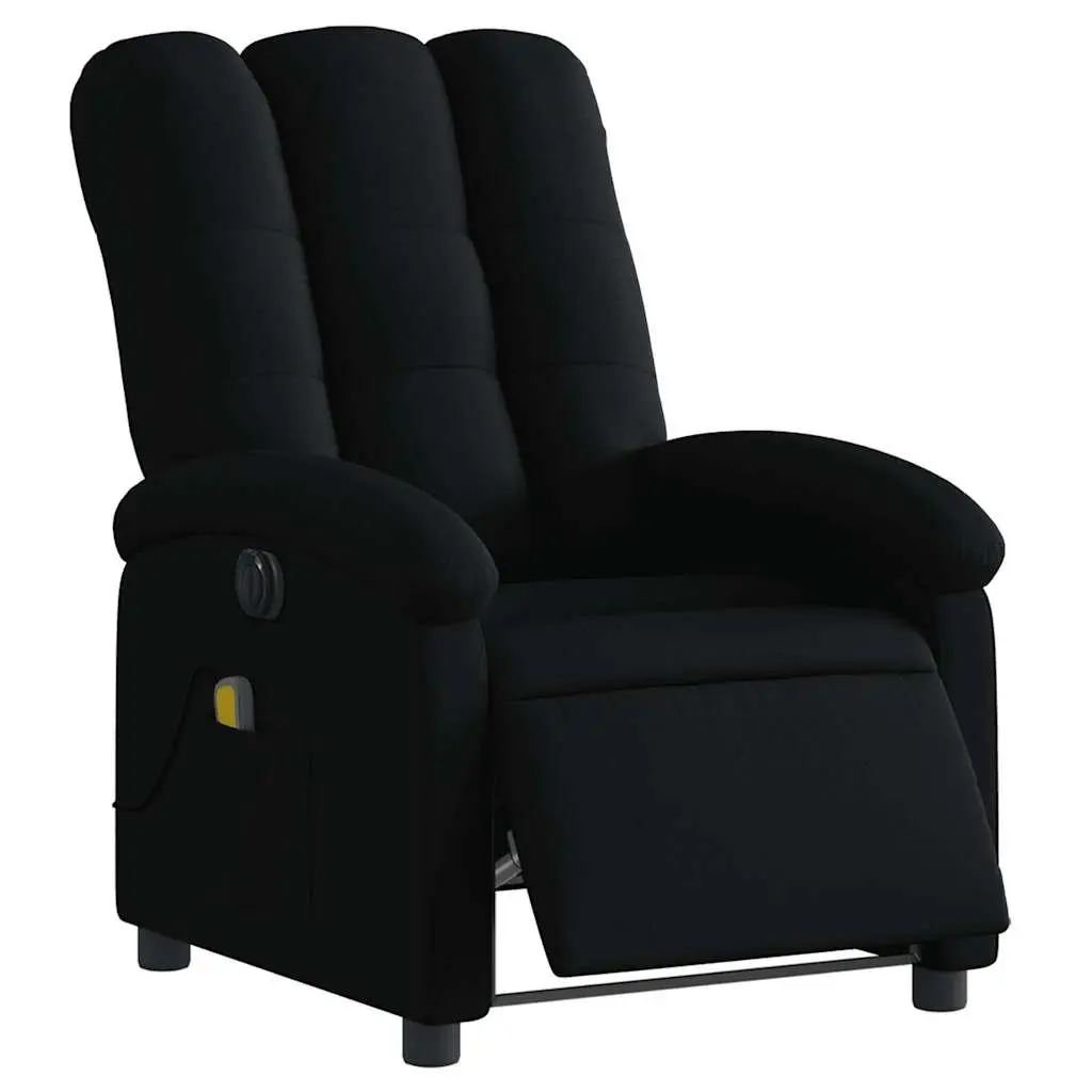 Electric Massage Recliner Chair Fabric Black 135 Degrees