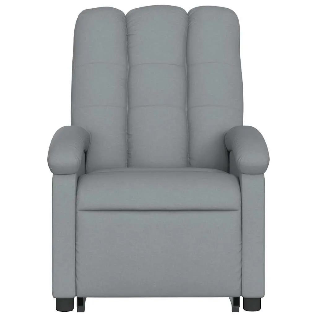 Stand Up Massage Recliner Chair Grey Fabric Electric Power Lift Armchair