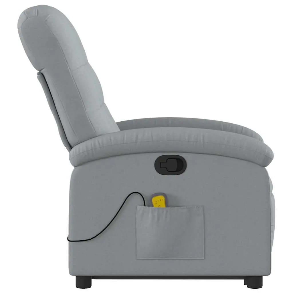 Stand Up Massage Recliner Chair Grey Fabric Electric Power Lift Armchair