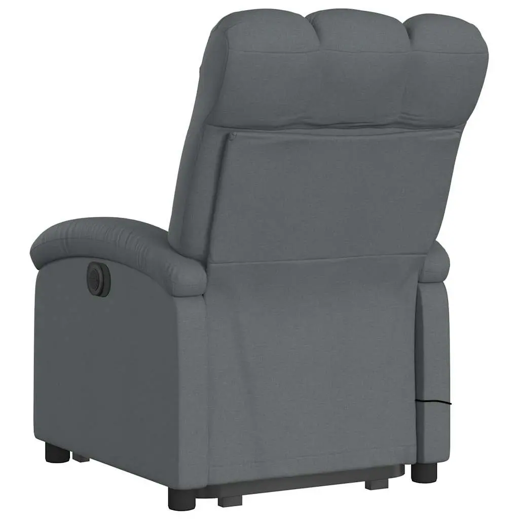Electric Massage Recliner Chair Fabric Grey Power Lift Stand Up Armchair
