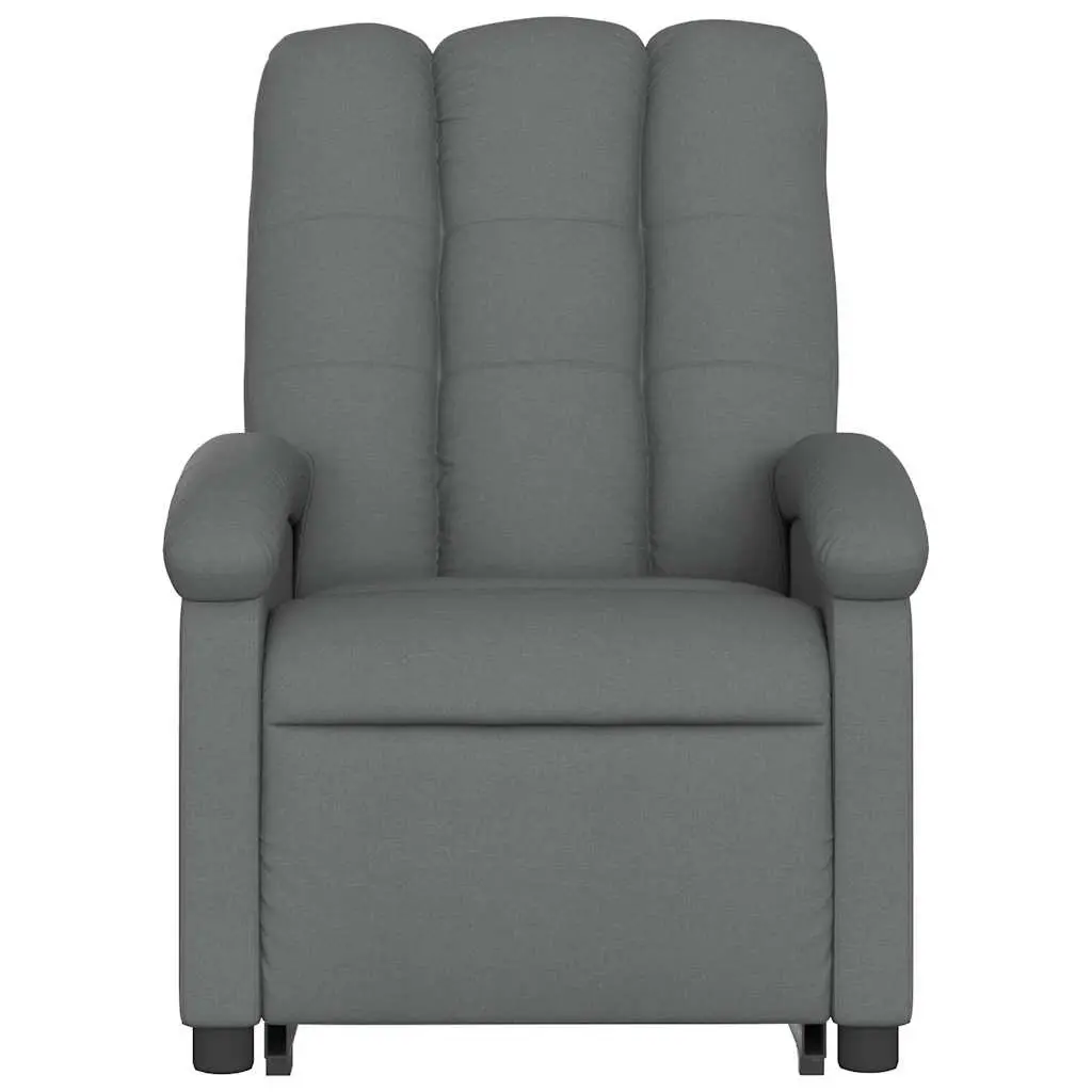 Electric Massage Recliner Chair Fabric Grey Power Lift Stand Up Armchair