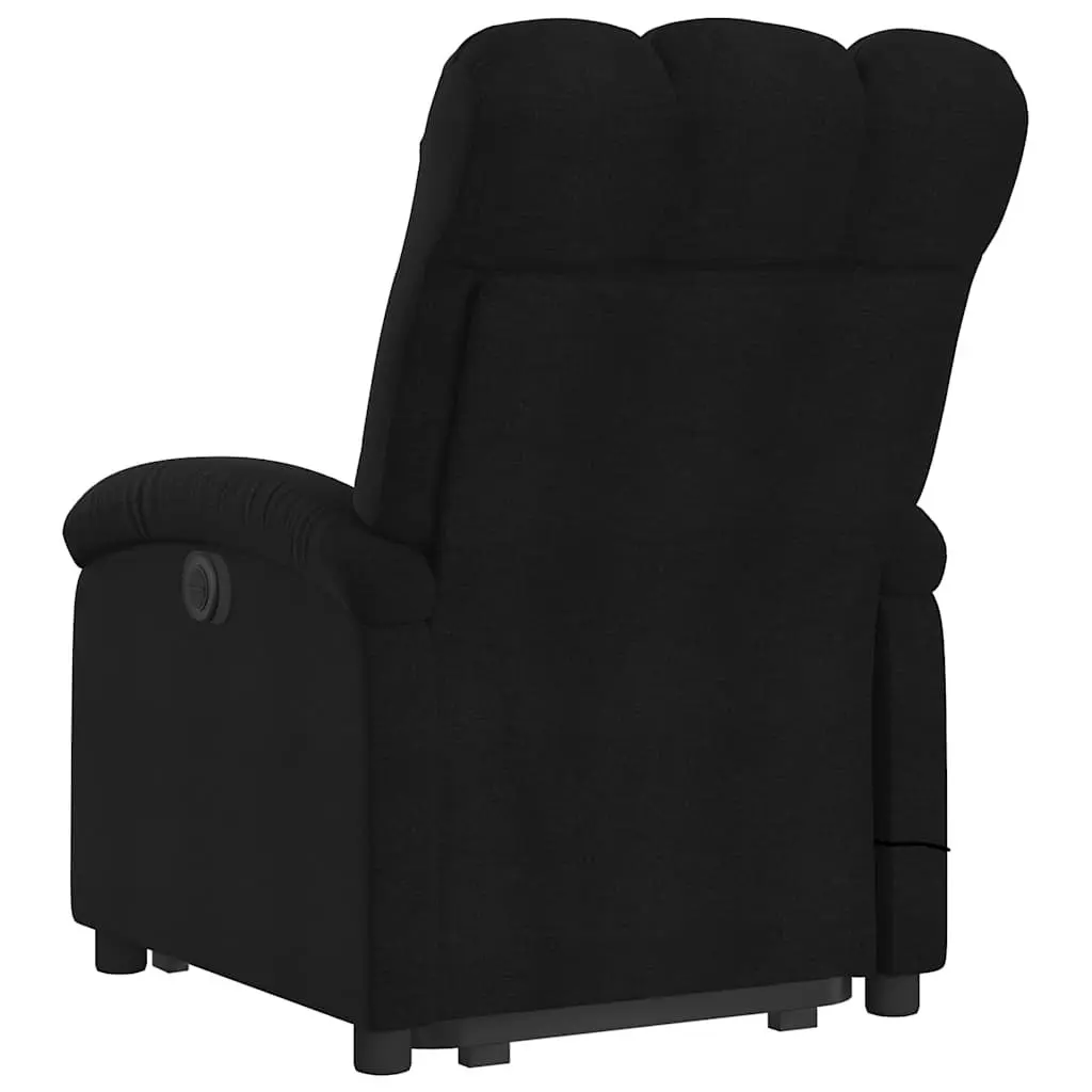 Electric Massage Recliner Chair Fabric Black Power Lift Armchair