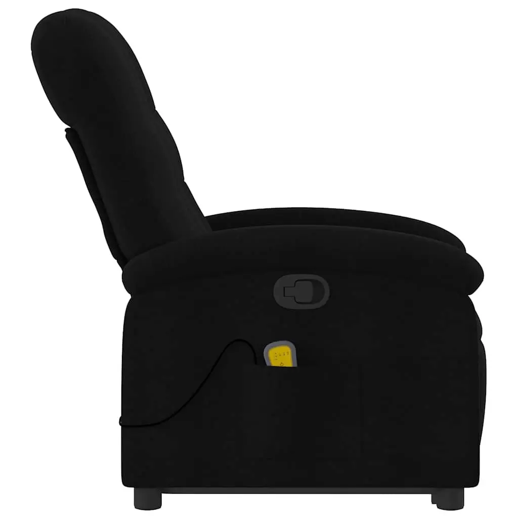 Electric Massage Recliner Chair Fabric Black Power Lift Armchair