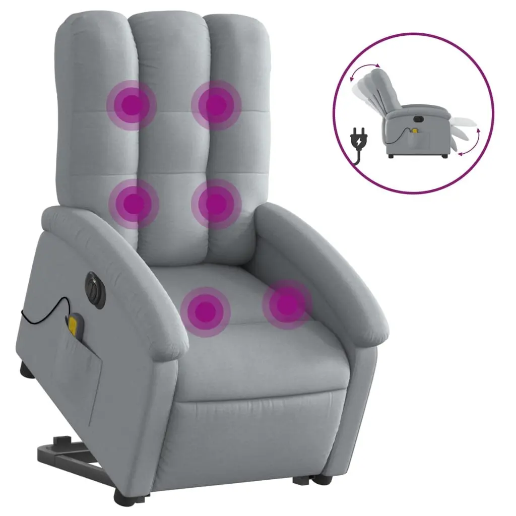 Electric Massage Recliner Chair Power Lift Fabric Grey