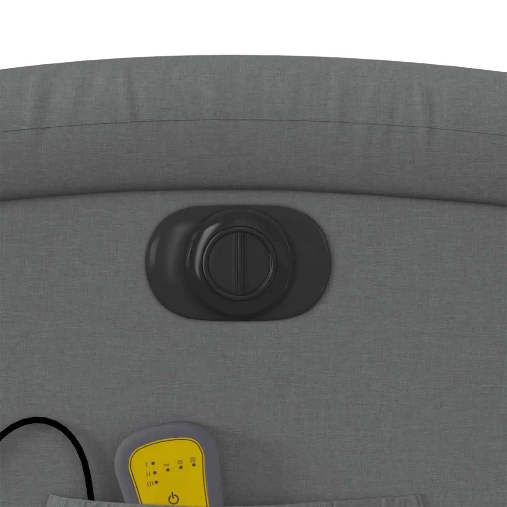Electric Massage Recliner Chair Fabric Grey 135 Degrees