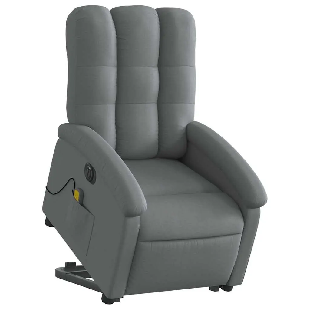 Electric Massage Recliner Chair Fabric Grey 135 Degrees