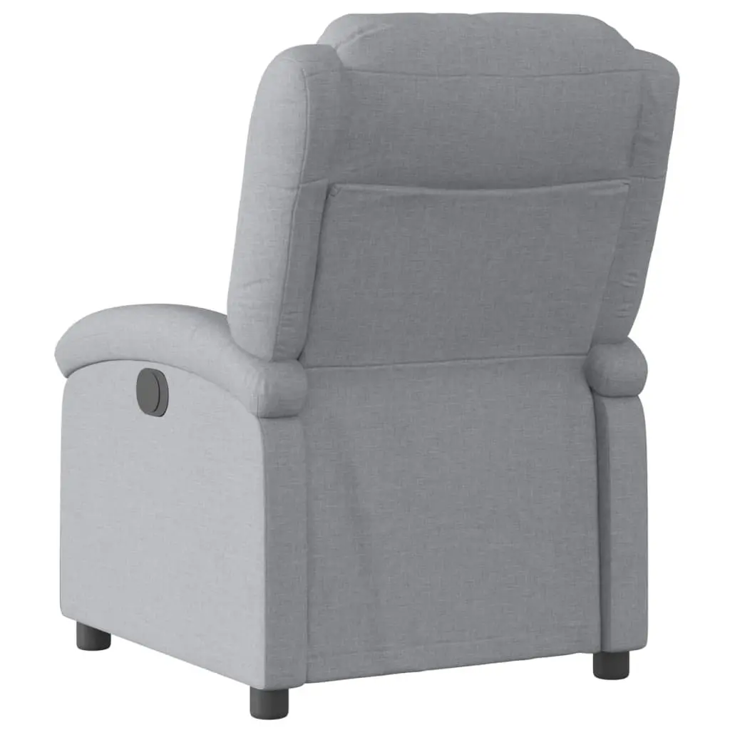 Manual Recliner Chair Fabric Grey Adjustable Backrest and Footrest Lounge Armchair