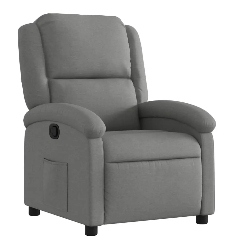 Recliner Chair Manual Reclining Fabric Lounge Dark Grey