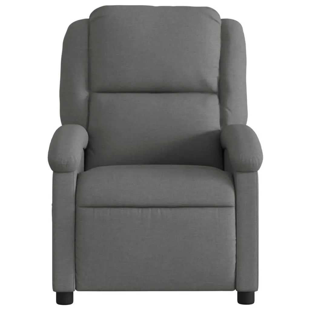 Recliner Chair Manual Reclining Fabric Lounge Dark Grey