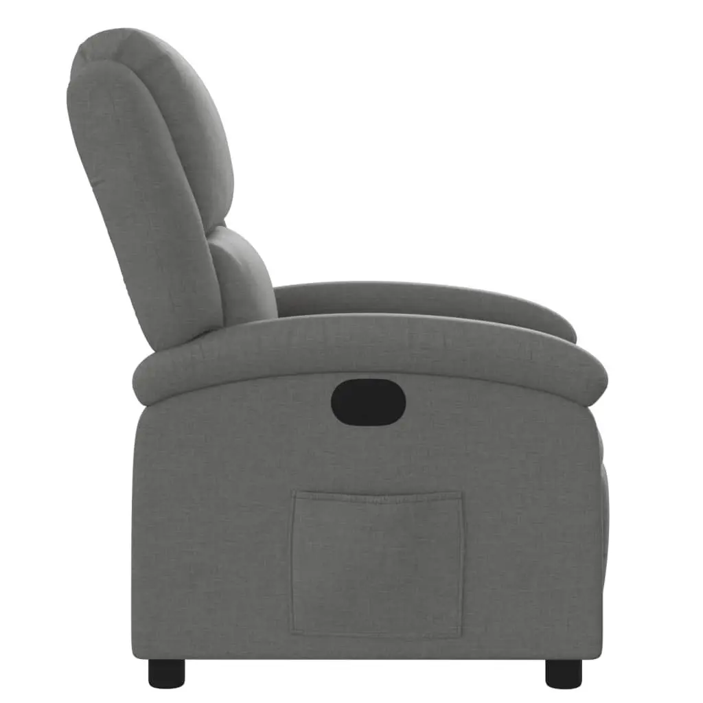 Recliner Chair Manual Reclining Fabric Lounge Dark Grey