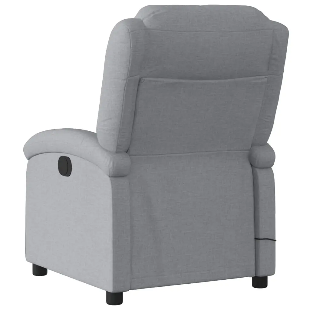 Massage Recliner Chair Manual Reclining Armchair Grey Fabric Vibration 6 Points