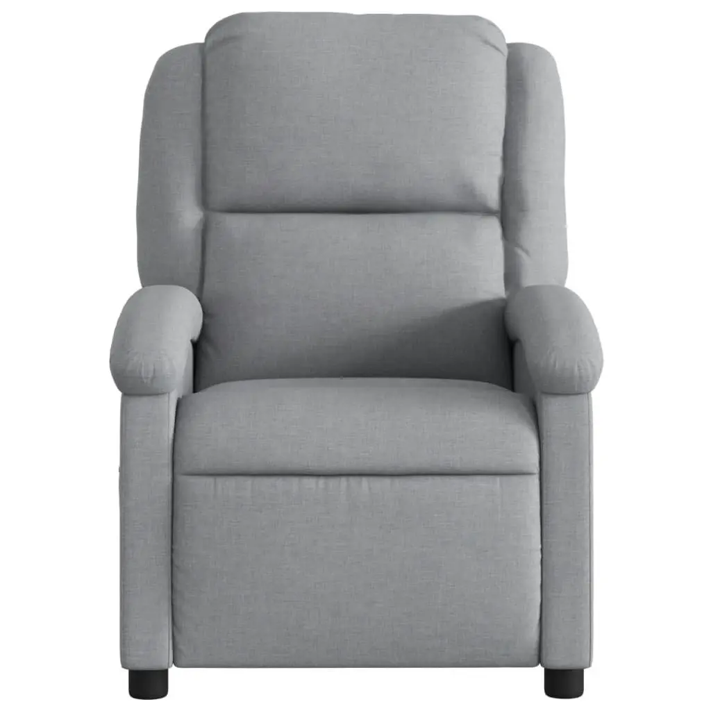 Massage Recliner Chair Manual Reclining Armchair Grey Fabric Vibration 6 Points