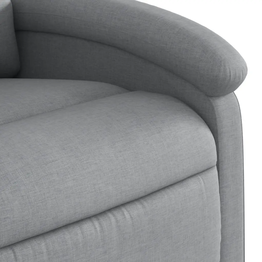 Massage Recliner Chair Manual Reclining Armchair Grey Fabric Vibration 6 Points