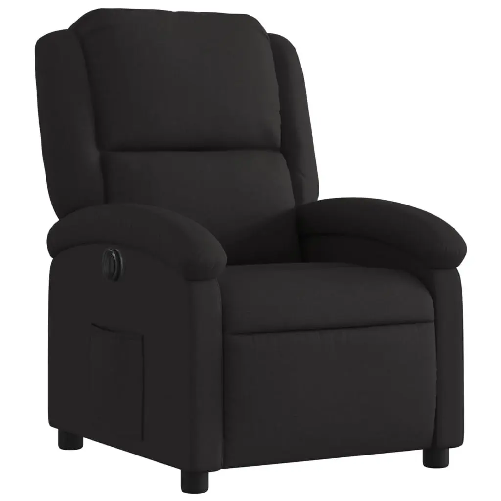 Electric Recliner Chair Fabric Black Motorized Adjustable Footrest
