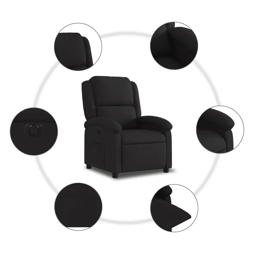 Electric Recliner Chair Fabric Black Motorized Adjustable Footrest